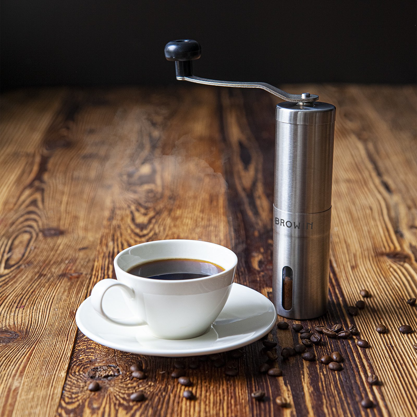 BROWIN Coffee - mlýnek na kávu ruční ocelový