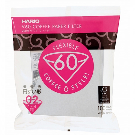 Papírové filtry na kávu HARIO WHITE V60-02 100 ks