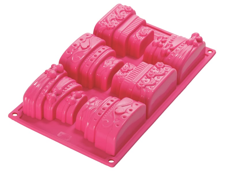 PAVONI Dorty růžová - silikonová forma na dort