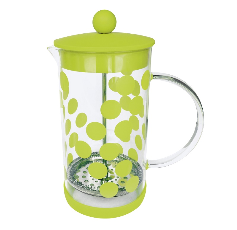ZAK! DESIGNS Dot Dot Coffee 0,35 l zielony - french press - skleněná konvice na čaj a kávu