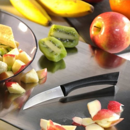 GEFU Senso 8 cm černý - ocelový nůž na zeleninu a ovoc