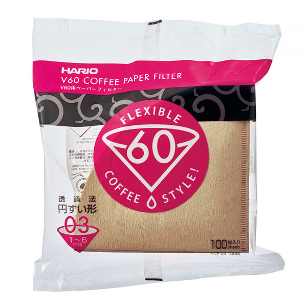 HARIO Misarashi V60-03 100 ks hnědé – papírové filtry na kávu