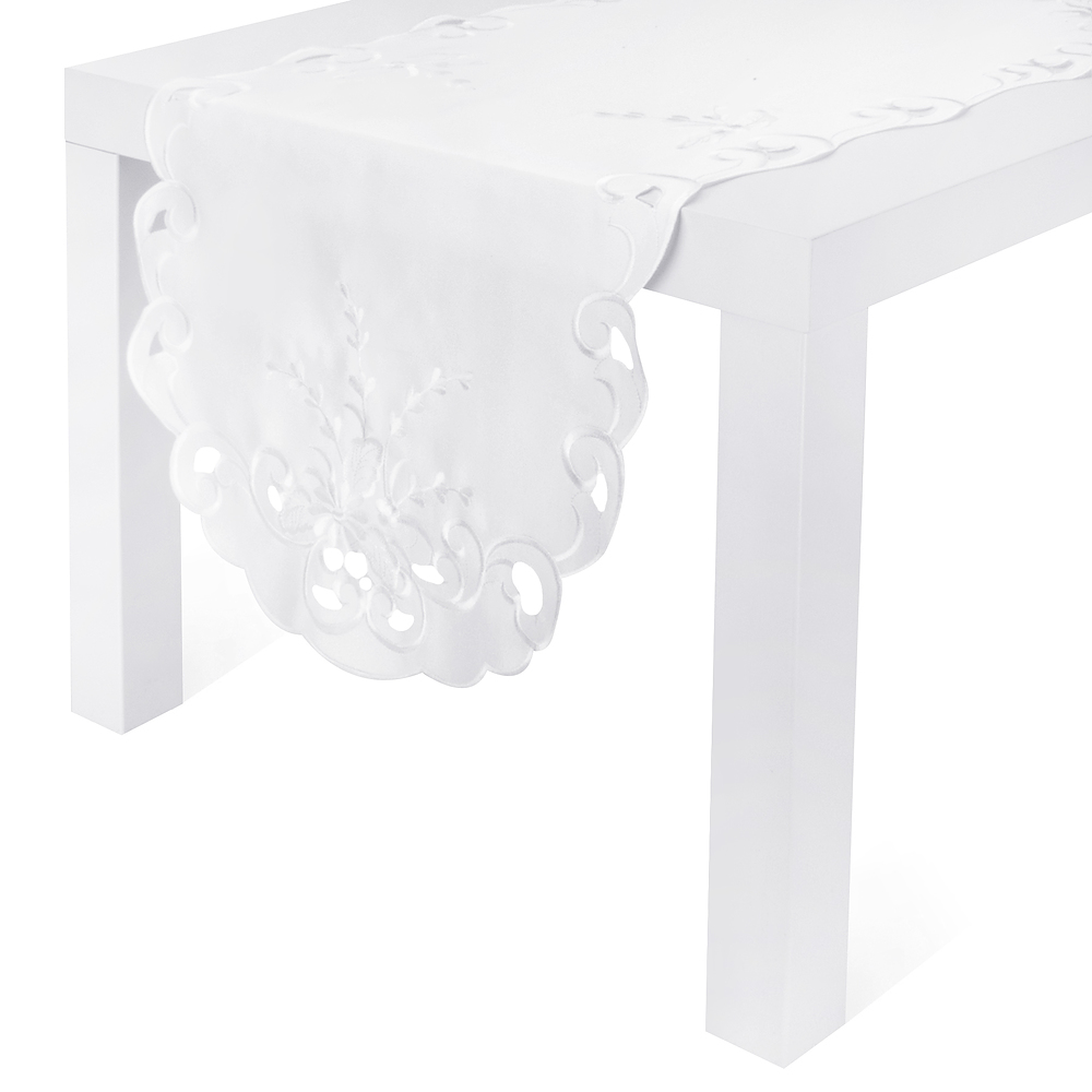 JEDEKA Pola 2703 40 x 140 cm bílý - polyesterový běhoun na stůl