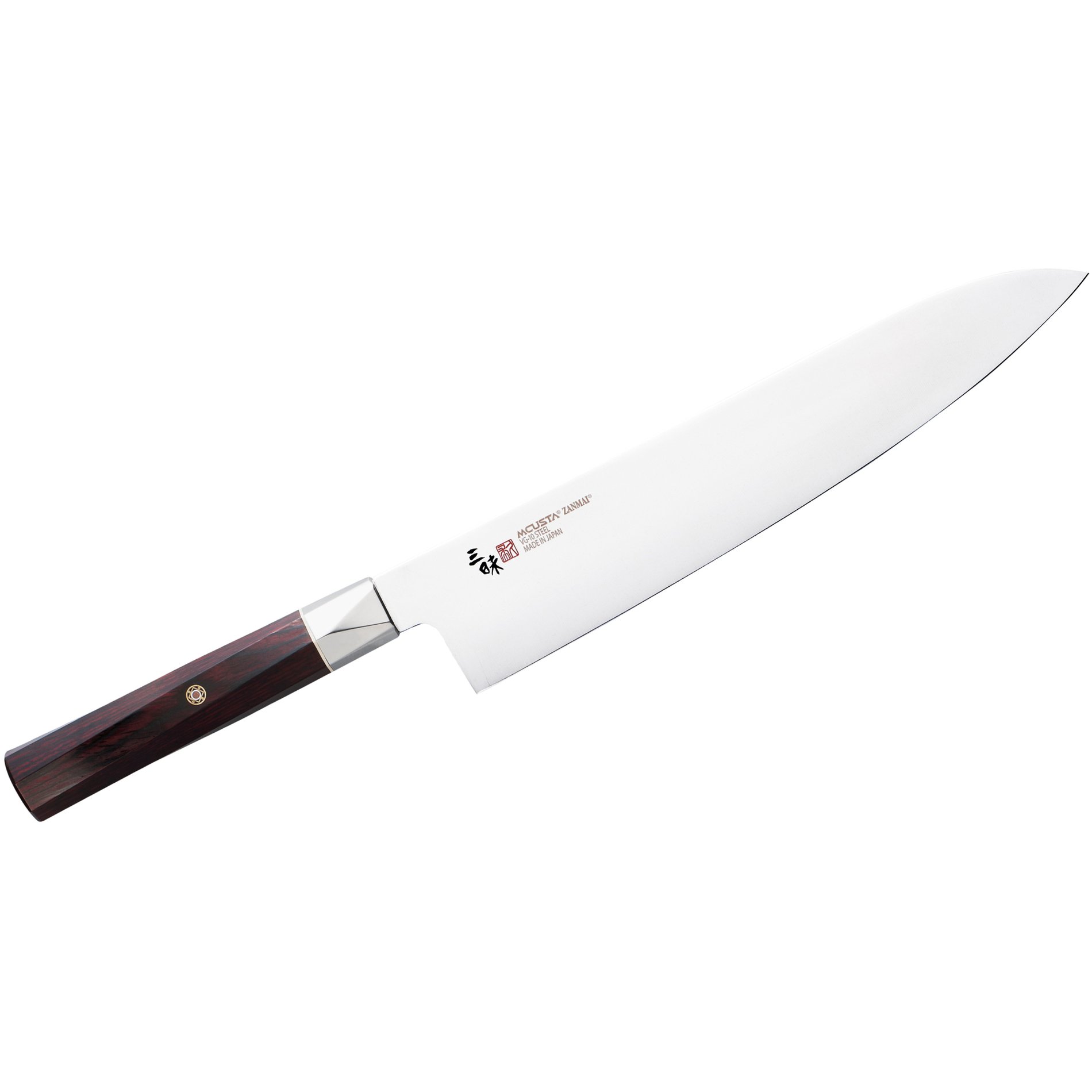 MCUSTA Zanmai Supreme Twisted 24 cm červený - nůž šéfkuchaře z nerezové oceli