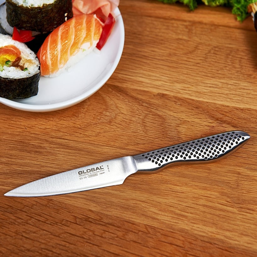 Nůž z nerezové oceli na loupání zeleniny a ovoce GLOBAL SÉRIE GS 9 cm