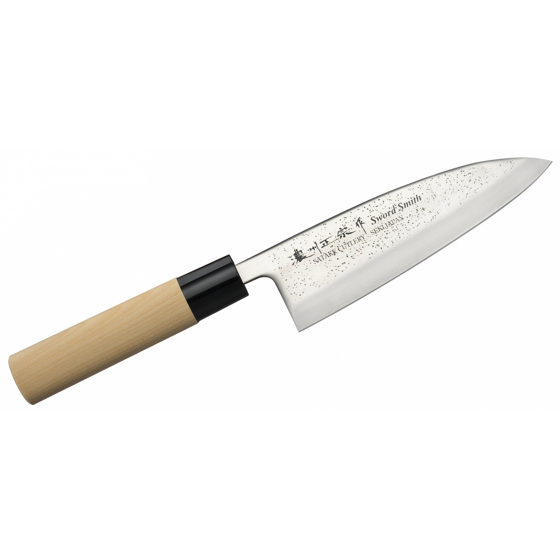 Japonský filetovací nůž Deba z nerezové oceli SATAKE NASHIJI NATURAL krémový 15,5 cm