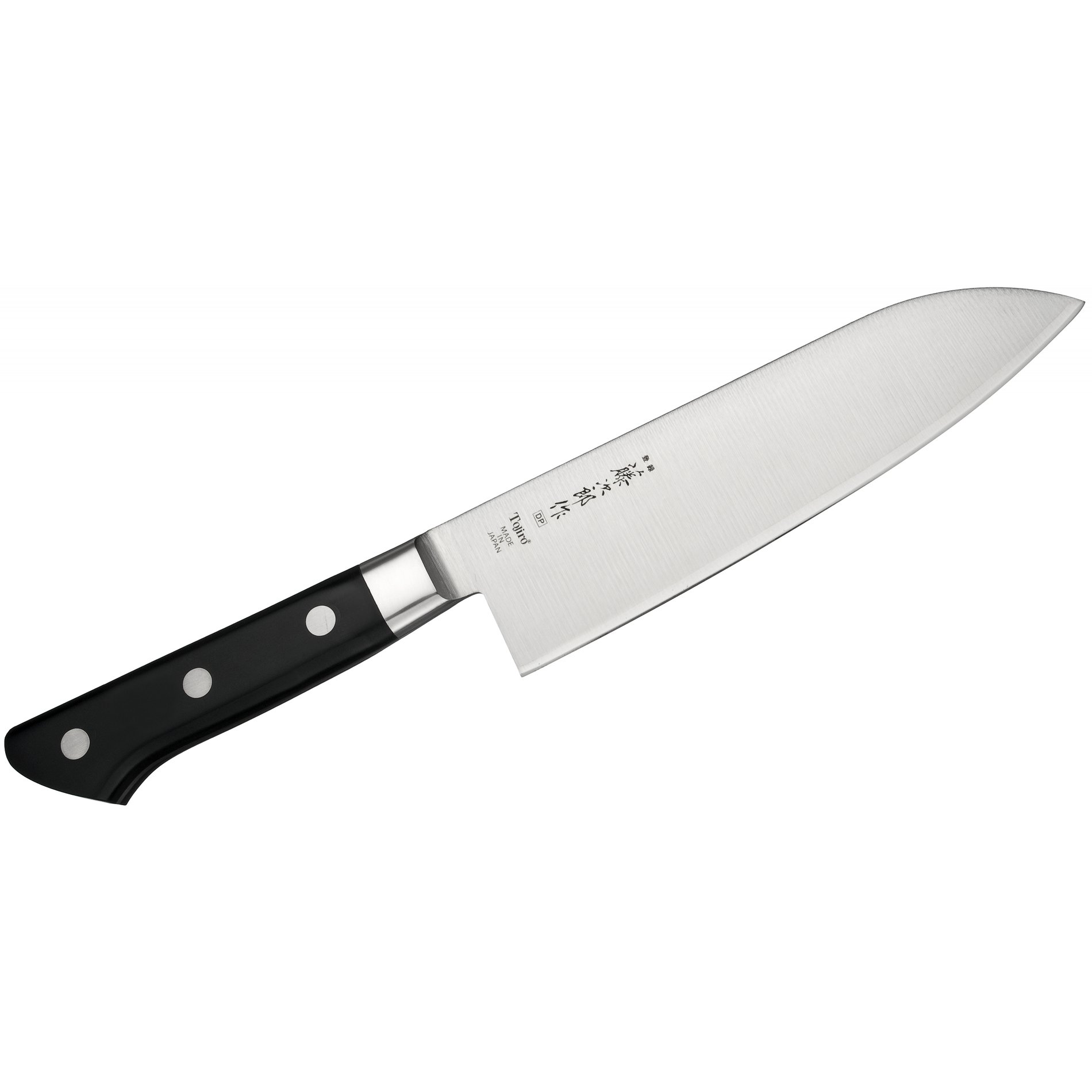 Nůž Santoku z nerezové oceli TOJIRO DP3 černý 17 cm