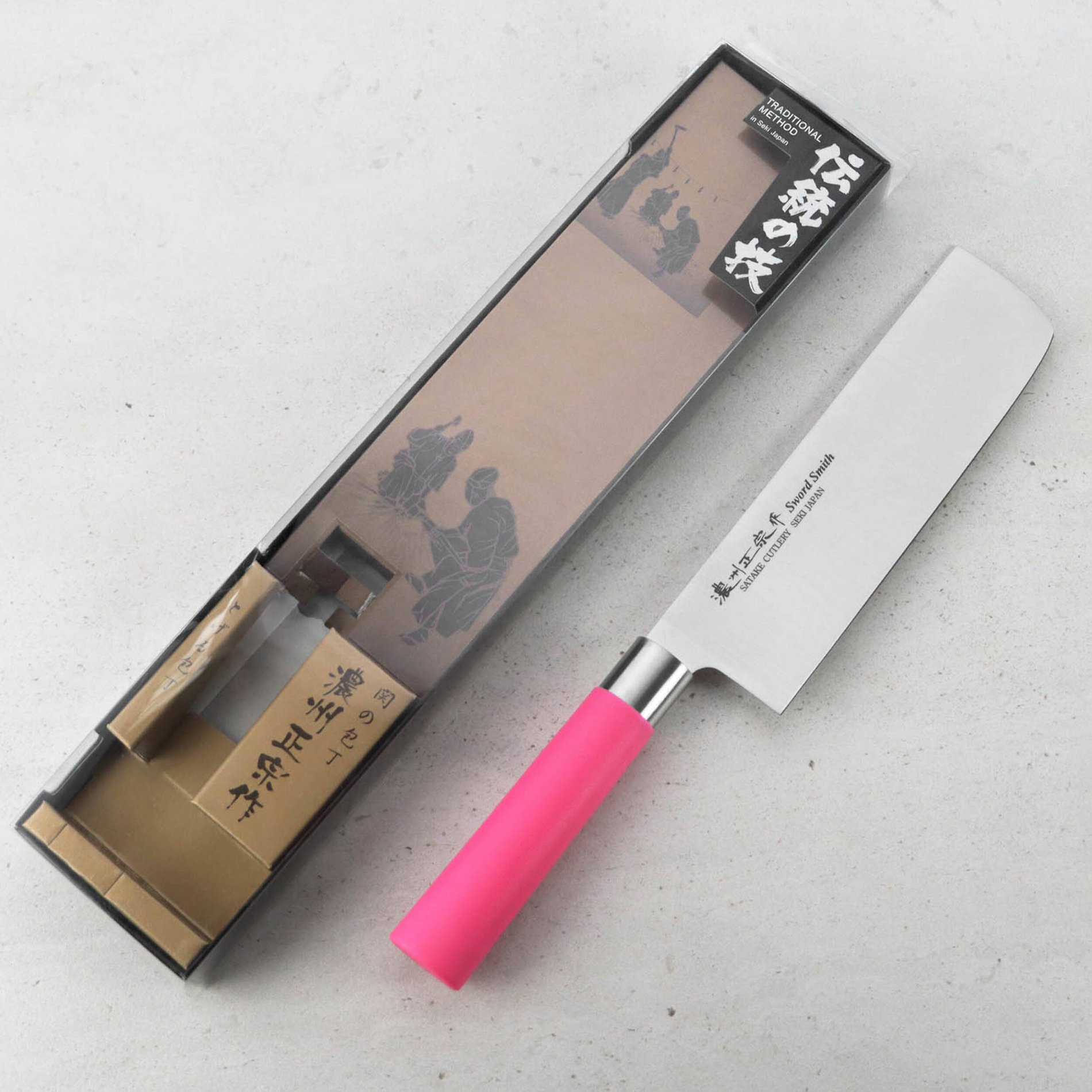 SATAKE Macaron Pink 17 cm - Nůž Nakiri z nerezové oceli