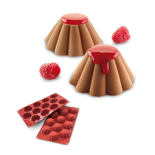 SILIKOMART Classic Mini Briochette terakota - silikonová forma (plech) na muffiny (12 ks)