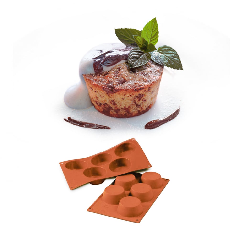 SILIKOMART Classic Muffin terakota - silikonová forma (plech) na muffiny (5 ks)