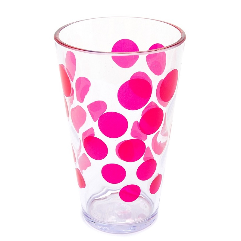 ZAK! DESIGNS Dot Dot Lady 300 ml růžová – plastová sklenička na vodu, limonádu a drinky