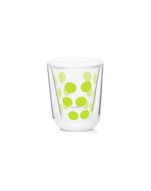 ZAK! DESIGNS Dot Dot Green 75 ml zelená – termosklenice na vodu, limonádu a drinky s dvojitou stěnou