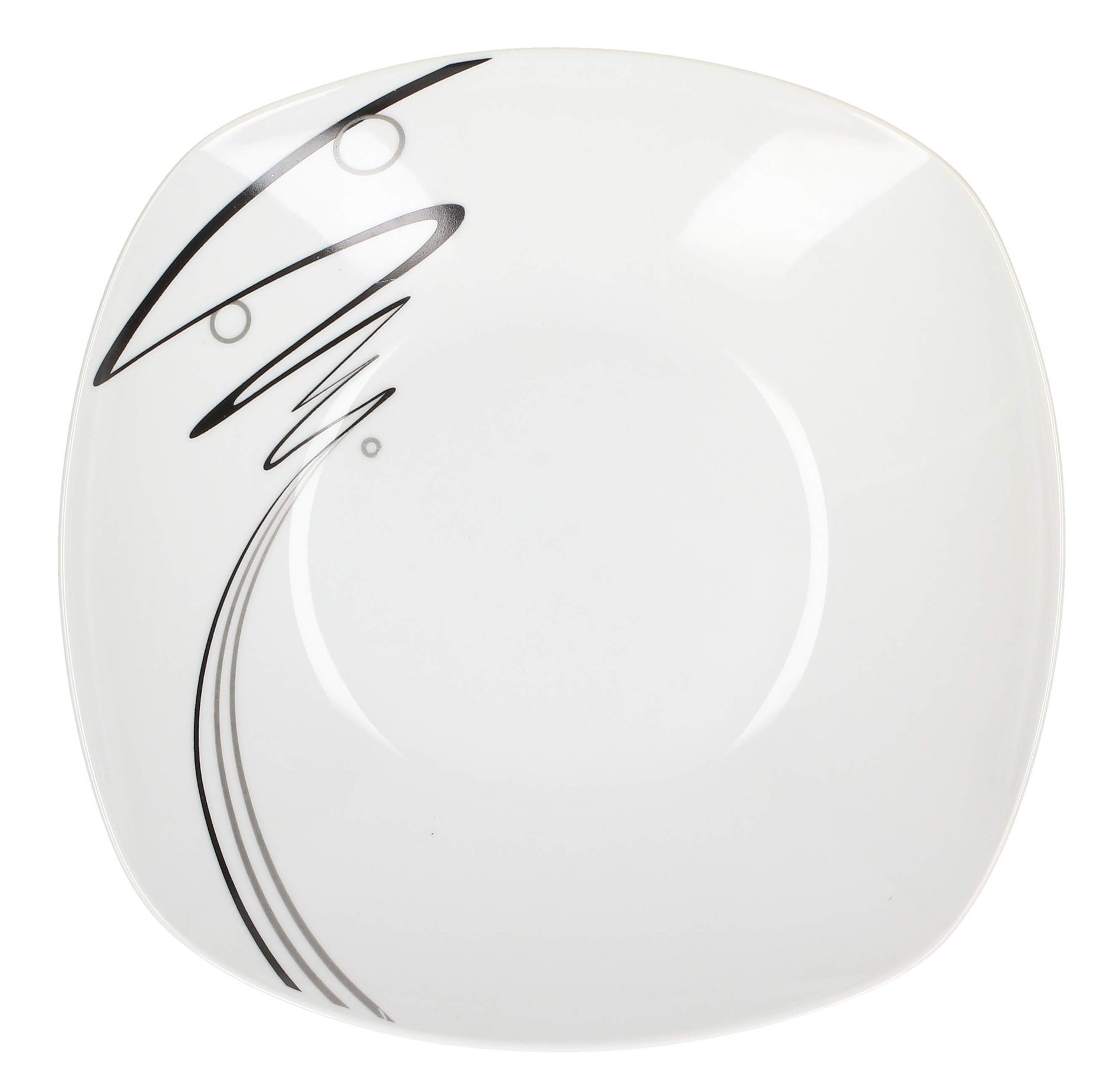 Keramický hluboký obědový talíř WSTĘGA bílý 21,5 x 21,5 cm