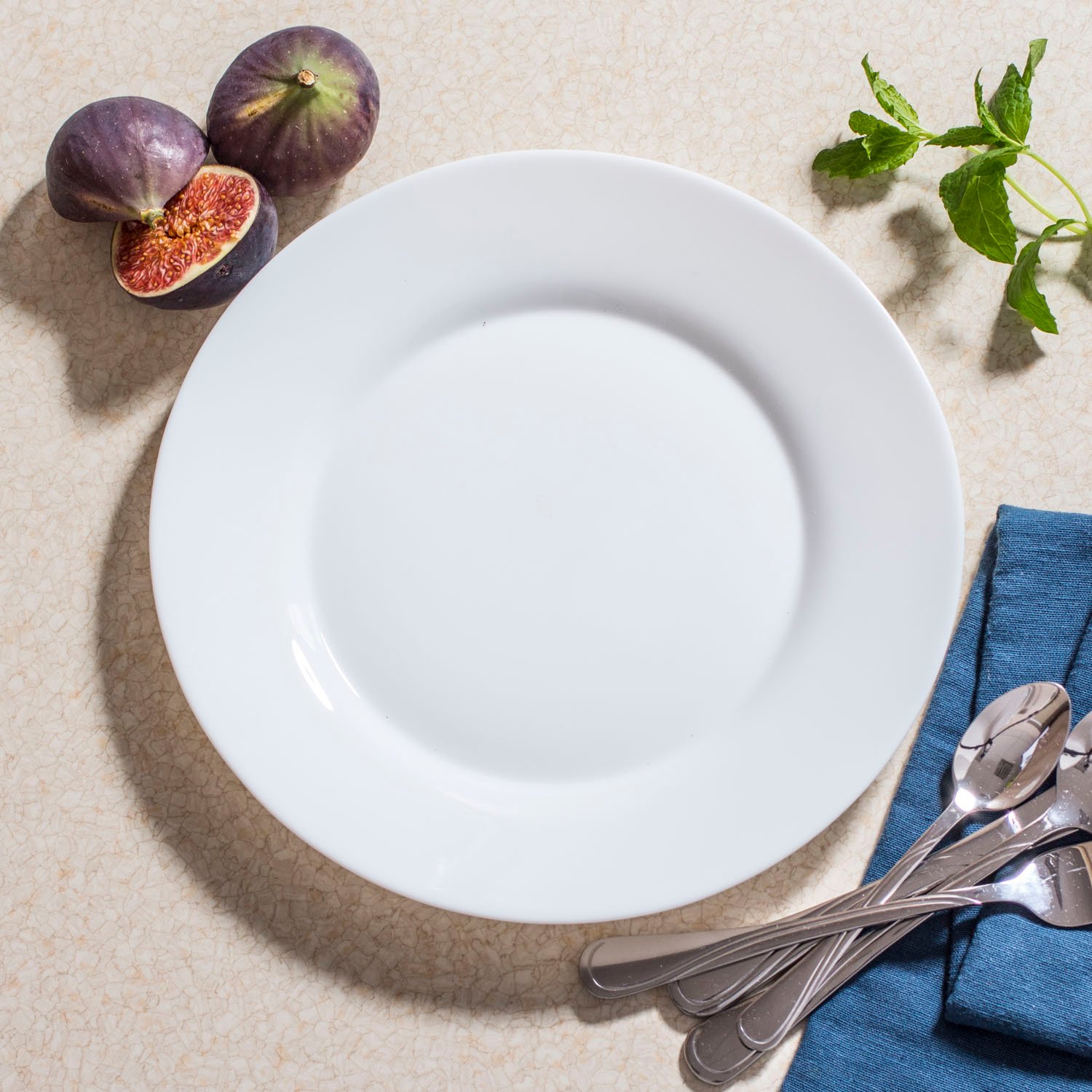 Skleněný mělký obědový talíř BORMIOLI ROCCO TOLEDO bílý 25 cm
