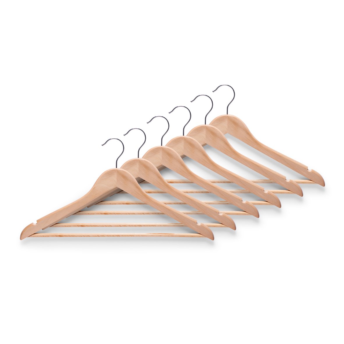 ZELLER Hangers 6 ks - dřevěné ramínka na oblečení