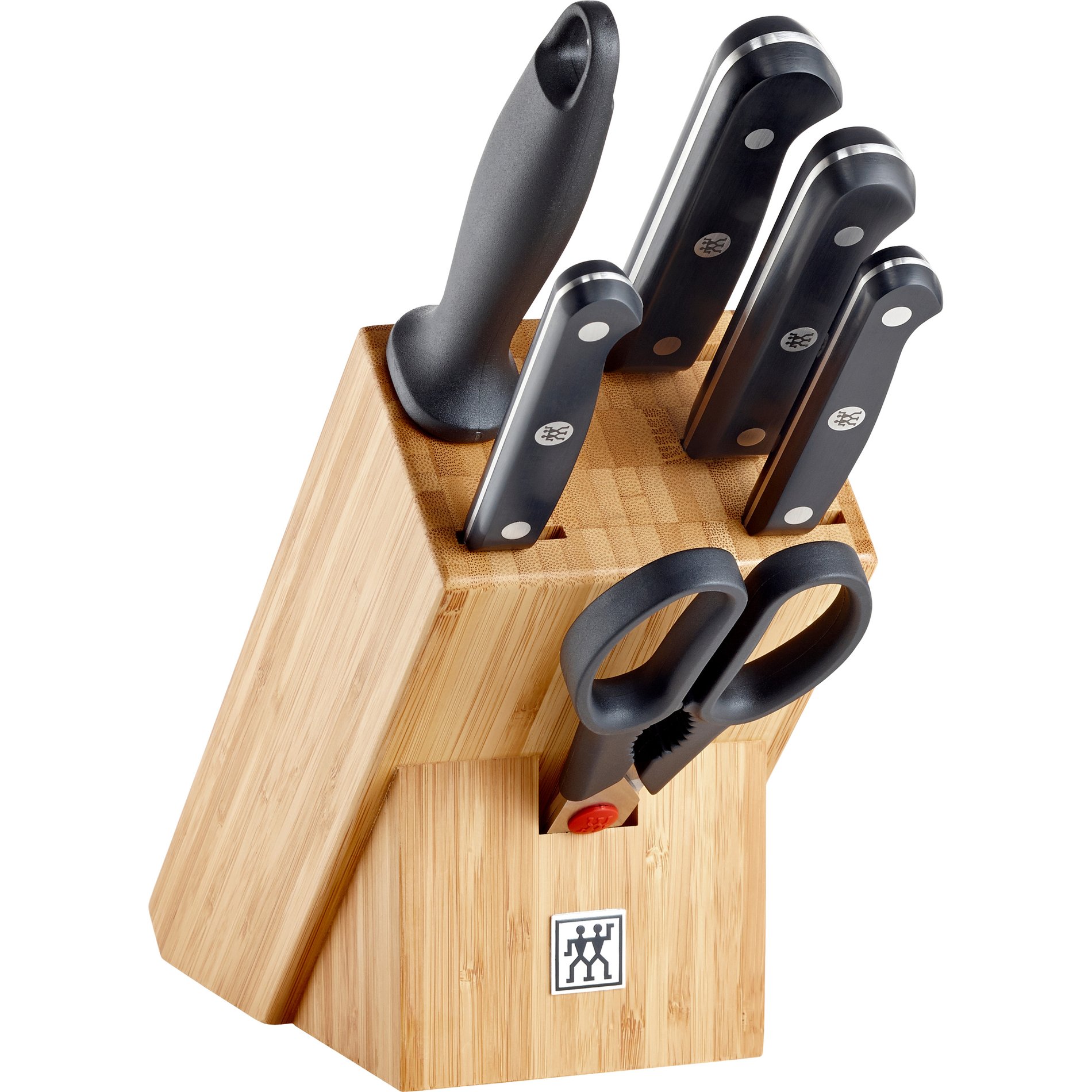 ZWILLING Gourmet 7 ks černých - kuchyňských nožů z nerezové oceli v bloku s brouskem