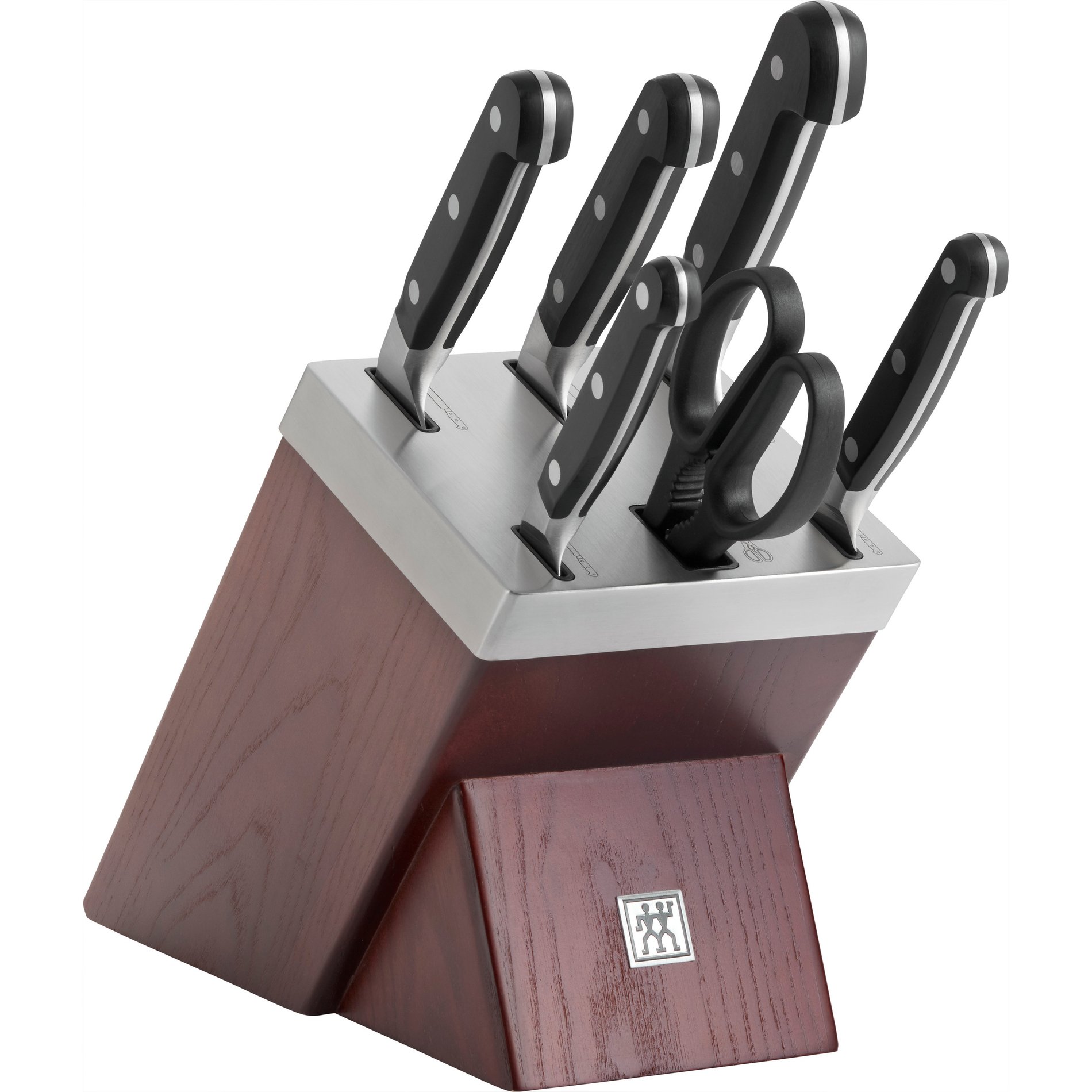 ZWILLING Pro 7 el. - kuchyňské nože z nerezové oceli s nůžkami v samoostřícím bloku