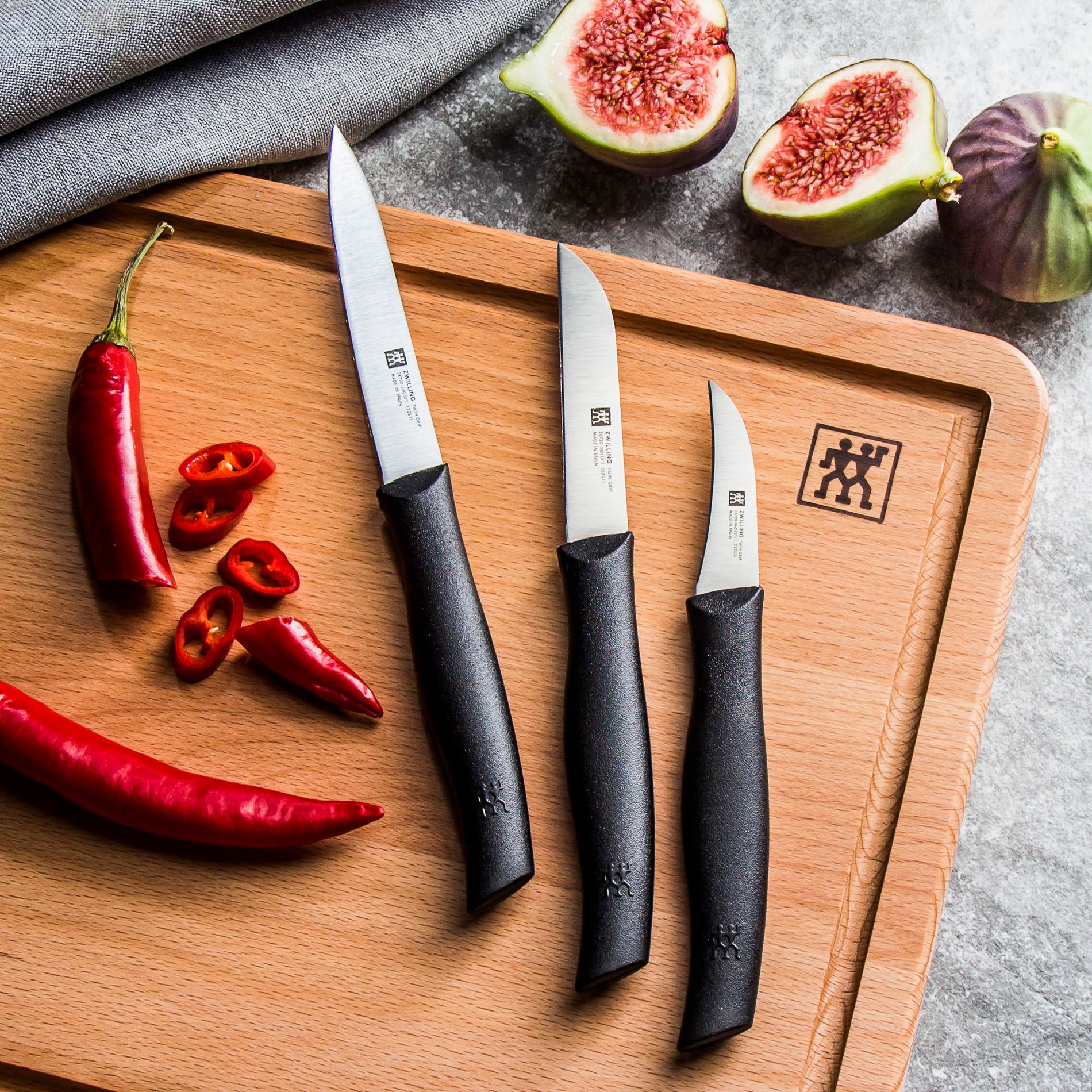 ZWILLING Twin Grip 3 ks - sada nerezových kuchyňských nožů na loupání zeleniny a ovoce